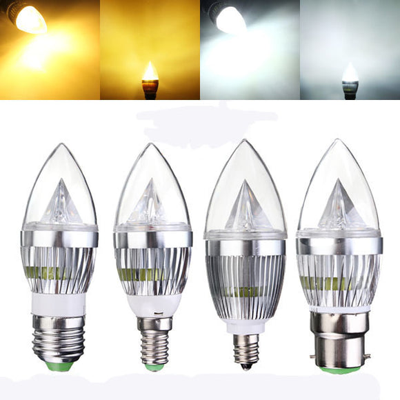 E27 E14 B22 E12 4.5W Dimmable LED Chandelier Candle Light Bulb 220V