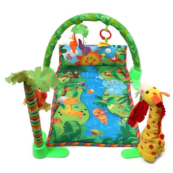 Rainforest Musical Baby Infant Activity Gym Floor Crawl Play Mat Bedding Butterfly Grasp Kick Toys