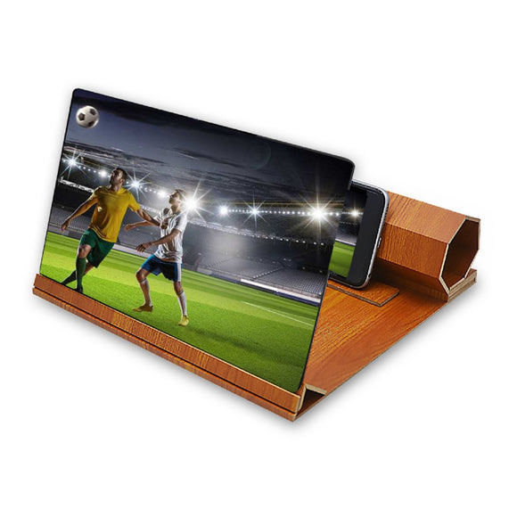 Universal 12 inches Wooden Foldable Screen Magnifier Image Enlarge Desktop Holder for Mobile Phone