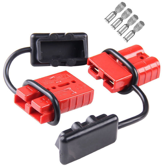 2Pcs 50A 600W Battery Quick Connect/Disconnect Wire Harness Plug Connector Kit Winch Trailer