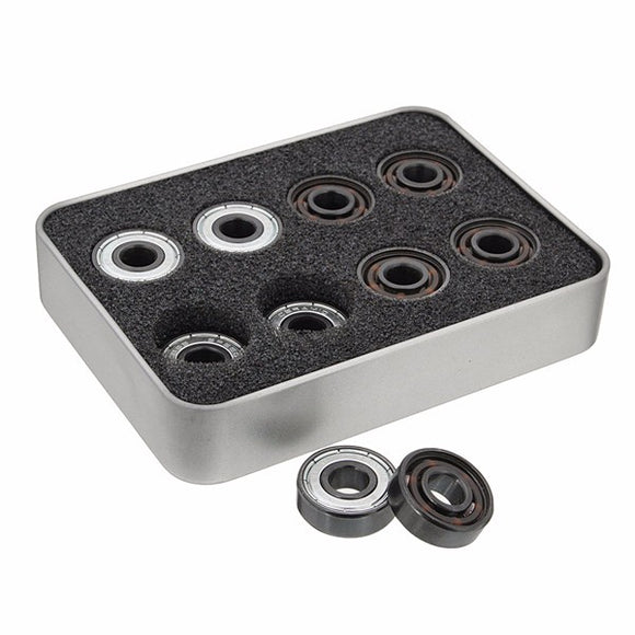 16pcs 608 8.5x21x7mm Skate Roller Inline Professional Ceramic Bearings With 6 White Beads