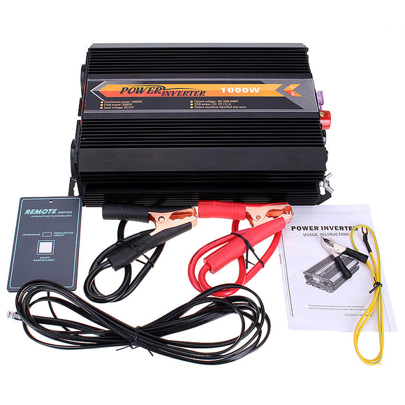 1000W 12V DC To 220V AC-240V AC Portable Power Inverter Modified Sine Wave Inverter with Digital Display Domestic Solar Inverter