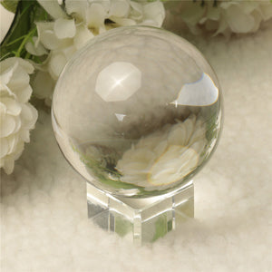 Quartz Pure Clear Magic Crystal Glass Healing Ball Speculum Slickball Sphere 60mm With Stand