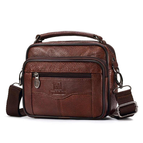 FUZHINIAO Men Genuine  Leather Messenger Bag Trip Small Crossbody Shoulder Bag Male Handbag