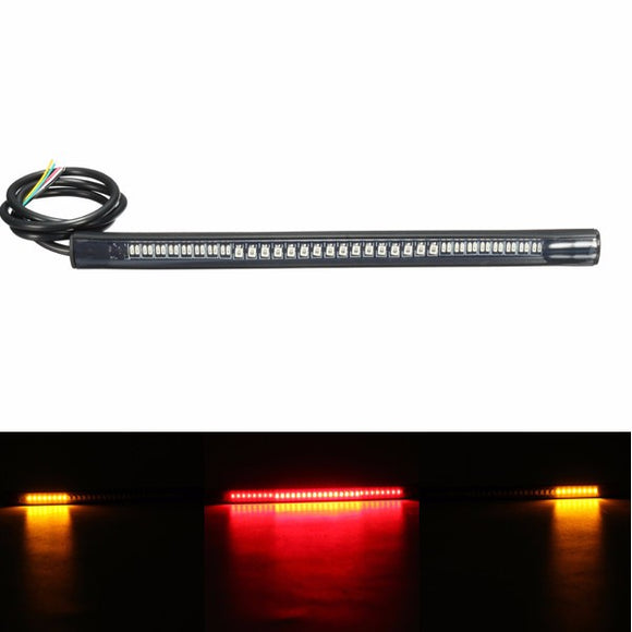 Universal Motorcycle Rear Tail Brake Stop Turn Signal 48 LED SMD Light Strip