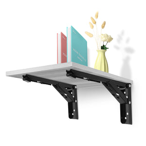 2Pcs 12 L-Shaped Folding Triangle Bracket Storage Table Wall Shelf Bracket Bathroom Shelf"