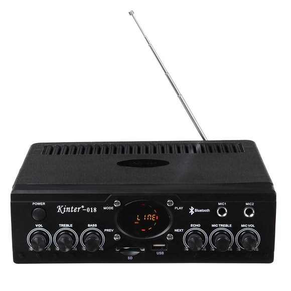30W Power Stereo Amplifier bluetooth FM Radio USB Karaoke Home KTV HiFi Power Amplifier