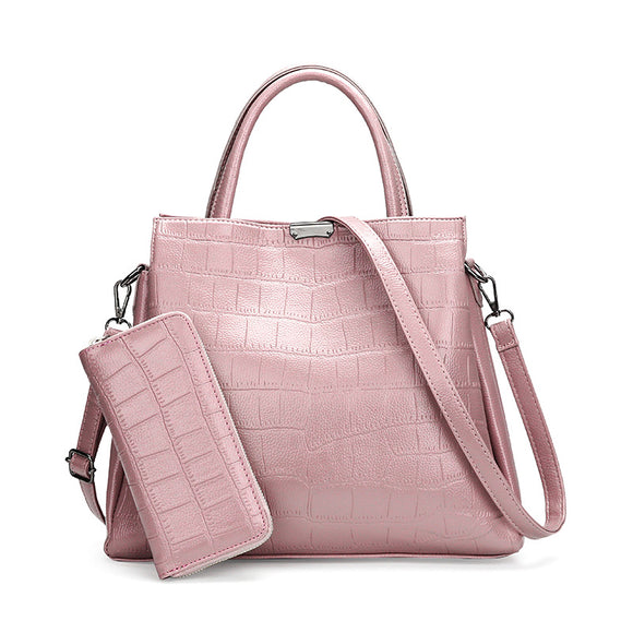 Multi Pockets Women Pu Leather Handbag Casual Crossbody Bag Tote with Purse