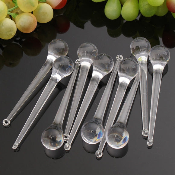 10pcs Clear Crystal Glass Chandelier Lamp Parts Drops Prisms Pendants 80mm
