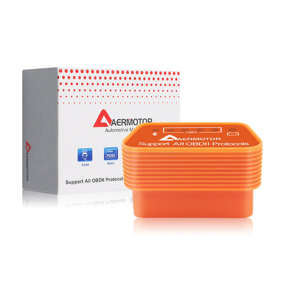 Aermotor Blue ELM327 bluetooth 4.0 OBD Car Fault Detector Diagnostic Scanner OBD2 for Android/IOS/PC