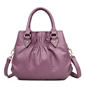 Women Pu Leather Handbag Crossbody Bag 3 Main Bags