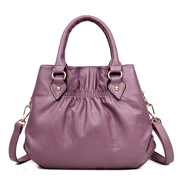 Women Pu Leather Handbag Crossbody Bag 3 Main Bags