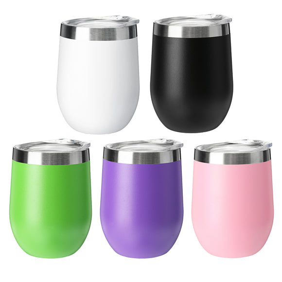 360ML Egg Vacuum Cup Cocktail W-ine Glass 12oz Stainless Steel Insulated Tumbler