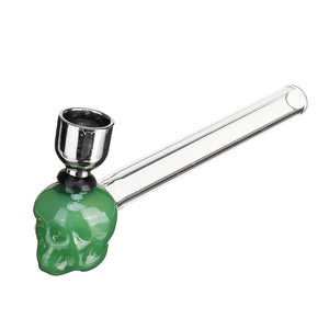 Modern Design 125MM Green Glass Skull Water Pipe Durable