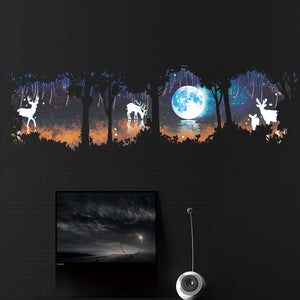 Forest Fawn Mural TV Glass Window Decoration Sticker
