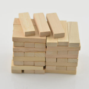 48Pcs Wood Block Carving Natural Wooden 51x16x9mm DIY Model Building Crafts Making Decorations