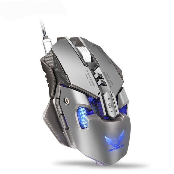 Zeredate X300GY Mechanical Macros Define Gaming Mouse 250-4000 DPI 7 Keys USB Wired Optical Mouse