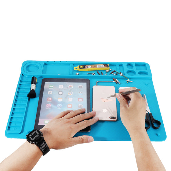 48x36cm Silicone Pad Desk Work Mat Heat Insulation Maintenance Platform BGA PCB Soldering Repair Tool Pad