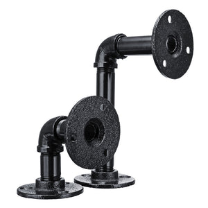 2pcs Steampunk Iron Pipe Scaffold Board Shelf Brackets Holder