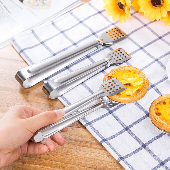 Stainless Steel Food Clip Bread BBQ Tong Kitchen Meal Clip