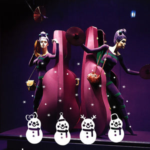 Merry Christmas Snowflake Snowman Wall Sticker Window Wall Sticker Decor
