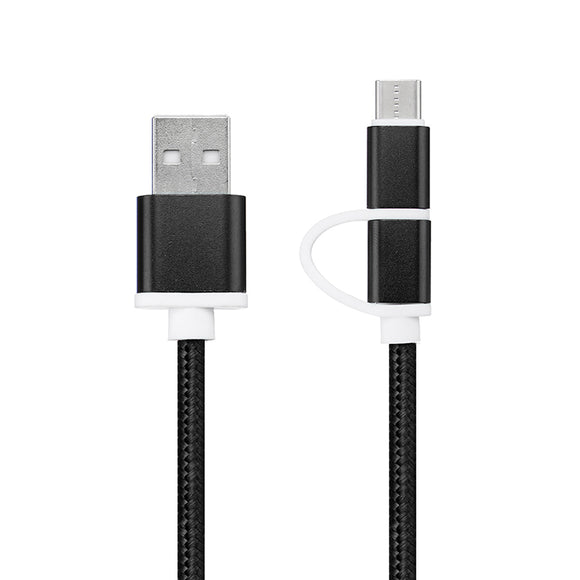 Bakeey 2 in 1 Type C Micro USB Charging Data Cable 3.28ft/1m for Xiaomi Mi A2 Pocophone F1 Honor 8X