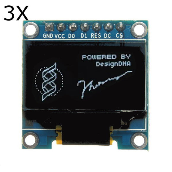3Pcs 7 Pin 0.96 Inch IIC/SPI Serial 128x64 White OLED Display Module For Arduino
