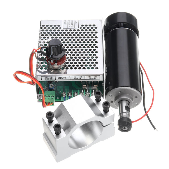Machifit CNC 500W Spindle Motor ER11 Chuck with 52mm Clamps and Power Supply Speed Governor