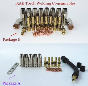 15AK Welding Torch Consumables eu Style 180A MIG Torch Nozzle Gaas Tips Guun Holder Wrench Neck for MIG Welding Machine