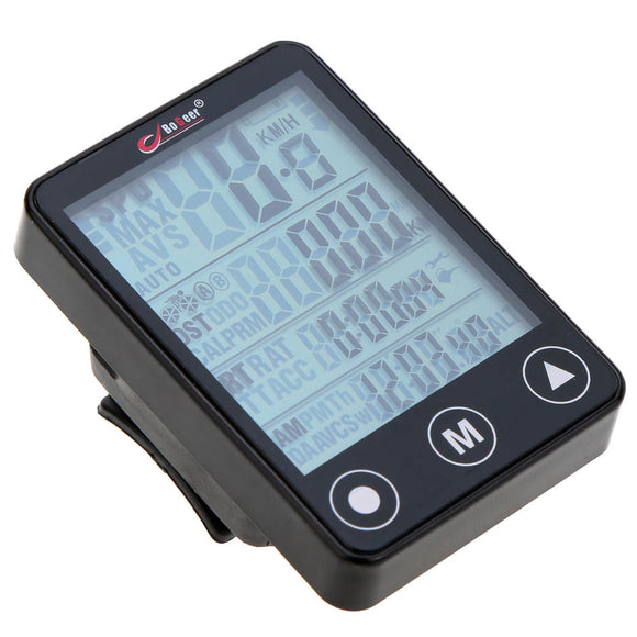 BOGEER YT-308 24 Functions Wireless Bike Computer Touch Button LCD Backlight Waterproof  Speedometer