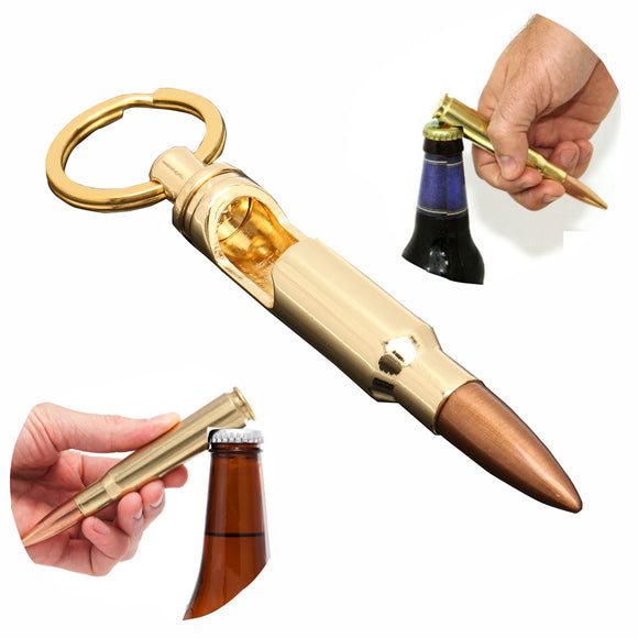 Bullet Shell Shape Bottle Opener Beer Soda Gold Keychain Key Ring Bar Tool Gifts