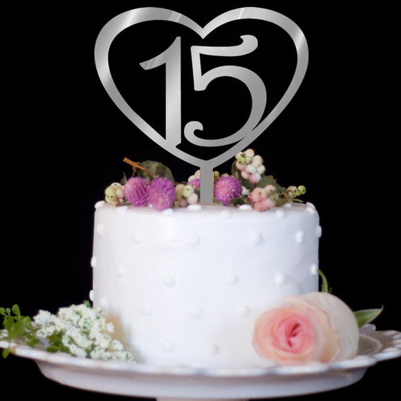Custom Love Digital Acrylic Mirror Silver Wedding Cake Collection Fine Cake Decorative Birthday Cake