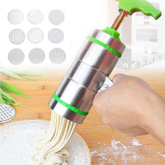 9 Mode Card Stainless Steel Manual Noodle And Pasta Maker Press Spaghetti Kitchen Meat Press