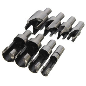 8pcs 10mm Shank Plug Cutter Wood Dowel Maker Woodworking Tool