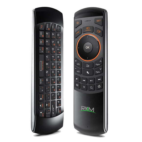 RKM MK705 2.4GHz 3 in 1 Wireless Fly Air Mouse QWERTY Keyboard IR Remote Combo for HTPC Smart TV PC