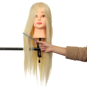 Professional Long Hairdressing Mannequin Training Practice Head Salon + Clamp
