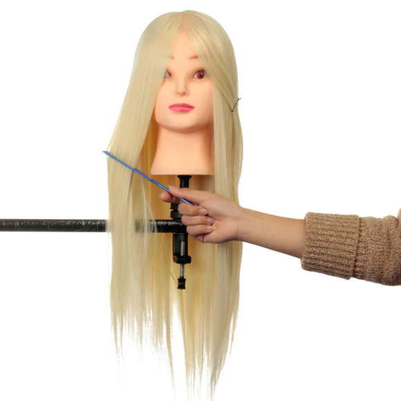 Professional Long Hairdressing Mannequin Training Practice Head Salon + Clamp