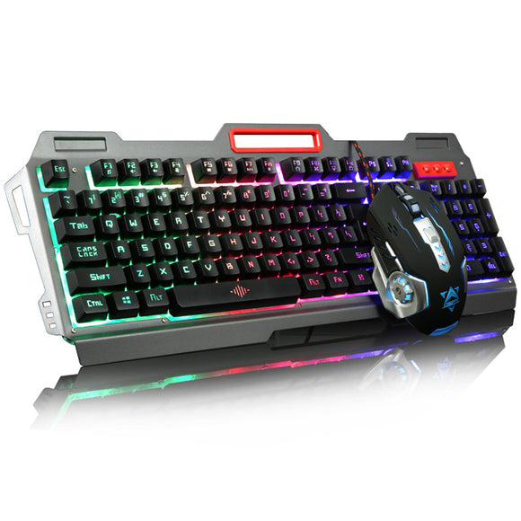 104Keys USB Wired Backlit Mechanical Hand-feel Gaming Keyboard Mouse Mouse Pad Set