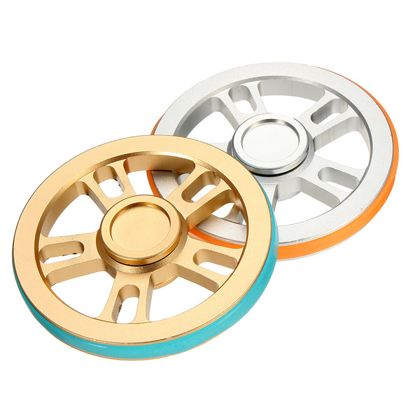 ECUBEE Wheel Aluminum Alloy Round Fidget Spinner Hand Spinner with Rubber Ring