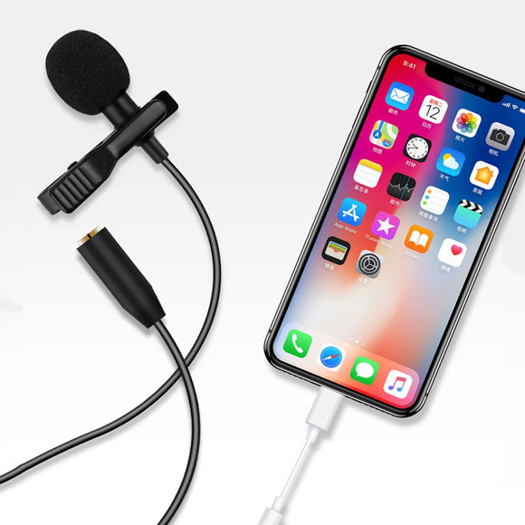 Bakeey E1 Wired Microphone Mini 3.5mm Type-C Microphone Lavalier Condenser Recording Vlogging Video Live Microphone for iPhone Huawei