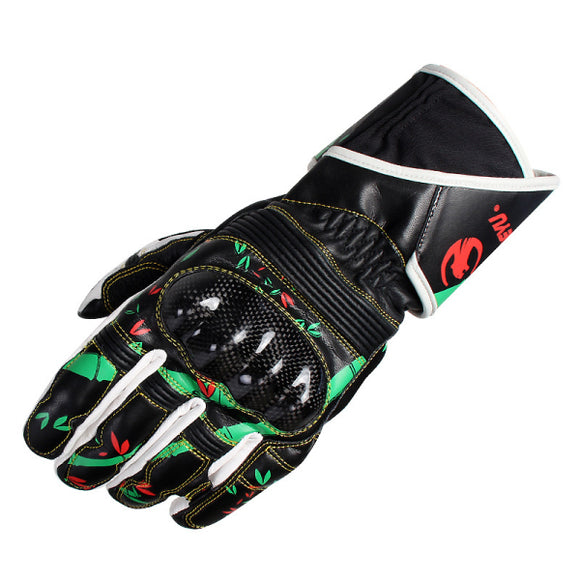 Universal Skidproof Printed Full Finger Leather Gloves For Biking Racing Cycling