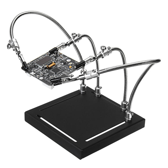 YP-001 Metal Base Universal 4 Flexible Arms Soldering Station PCB Fixture Helping Hands Four Hand