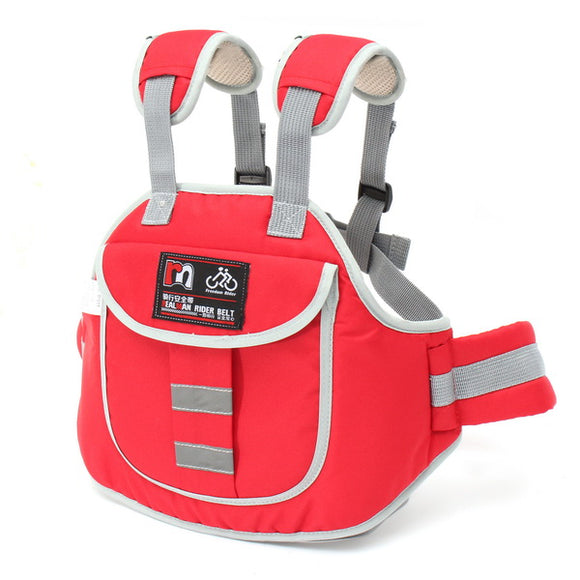 Motorcycle Safety Belt Kids Children Electric Scooters Bike Reflective Stripe Safe Strap Pocket Bag