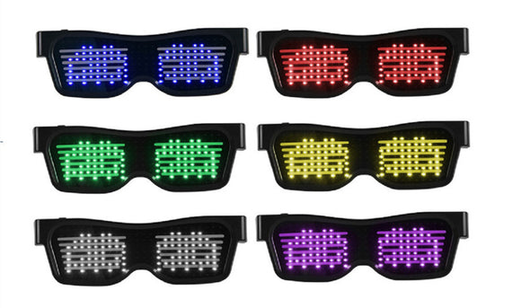 LED Glasses Bluetooth Control Christmas Bar Party Decoration Toys USB Charging