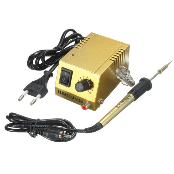 BK-938 220V 18W Mini Soldering Station Solder Iron Heating Iron Gold