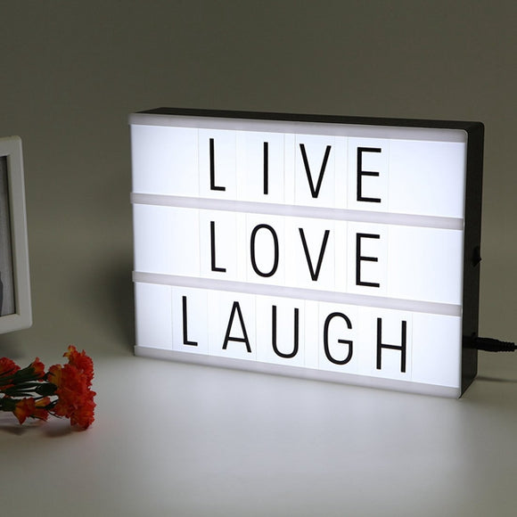 LED USB Night Light Box with A4 Letter Card  DIY Combination for Wedding Party Christmas Decor