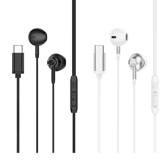 HOCO L13 Type C Digital Wired In-ear Earphone Graphene Driver Stereo Hifi Earbuds Sports Headphone with Mic