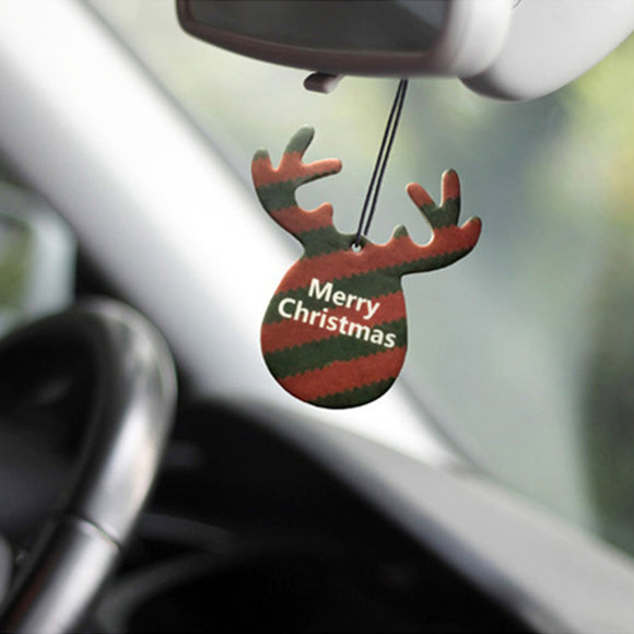 Antlers Shape Car Christmas Pendant Perfume Card Air Freshener Hanging Papers Fragrance Decoration