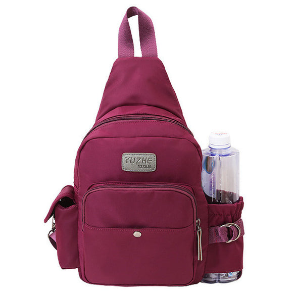Women Nylon Multifunction Chest Bags Outdoor Sports Light Waterproof Backpack