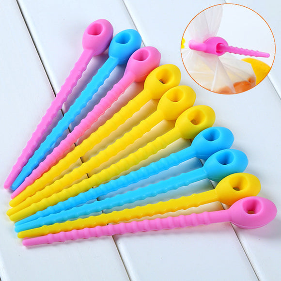 10pcs / Set  Silicone Plastic Food Sealing Clips  Plastic Bag Sealing Clips Silicone Tie Beam Port